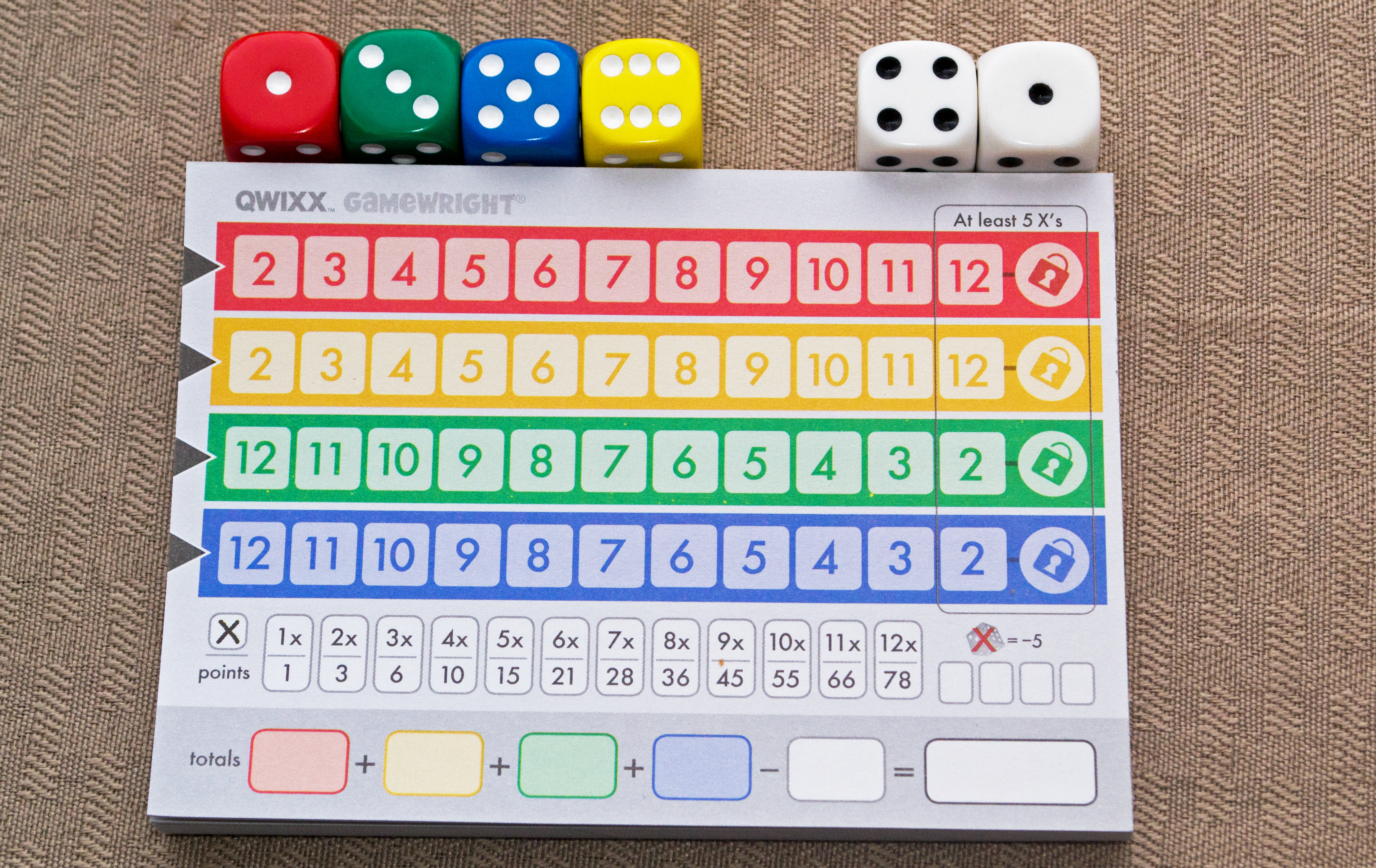 Printable Quixx Score Sheets, Quixx Score Card Download, Quixx